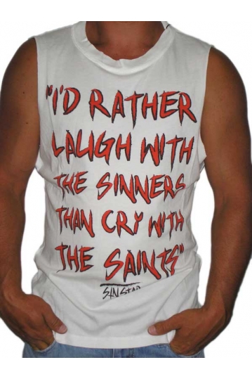 Sinstar Laugh with the sinners ανδρικό αμάνικο μπλουζάκι