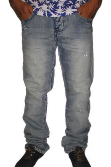 Ανδρικό jean παντελόνι ξεβαμμένο με πιτσιλιές