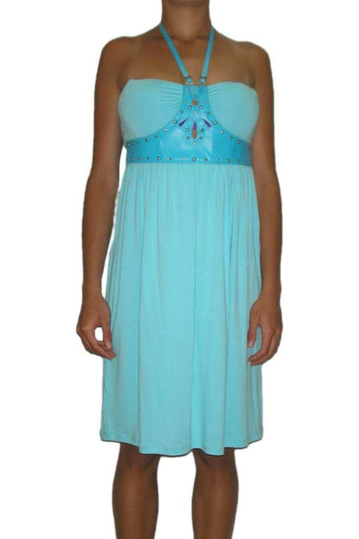 Replay strapless dress in aqua