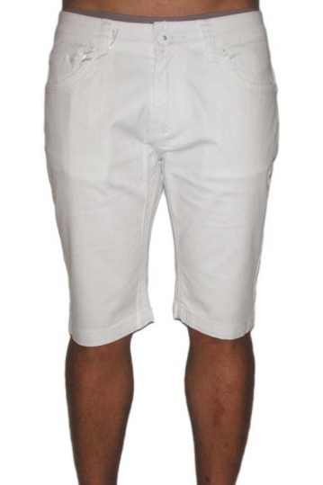 Men's bright white denim skinny shorts