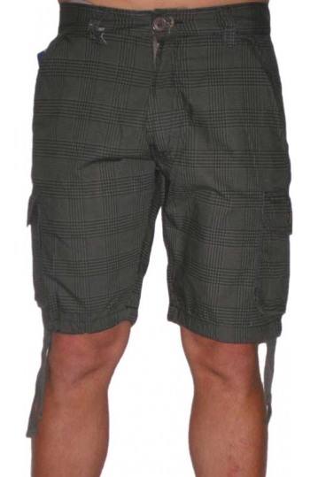 Men's cargo shorts grey check