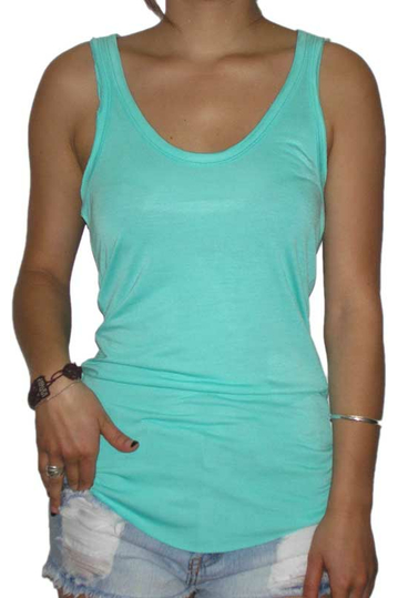 Women's cut off tank top in mint