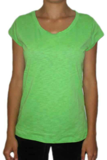 Women's slub t-shirt in fluo green