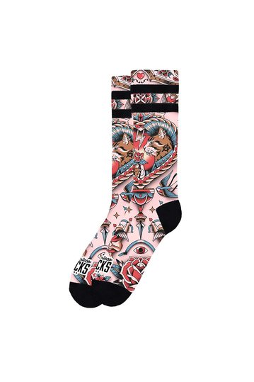 American Socks Mid High Socks Feline Hearts