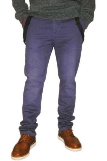 Men's chino trousers with braces in purple