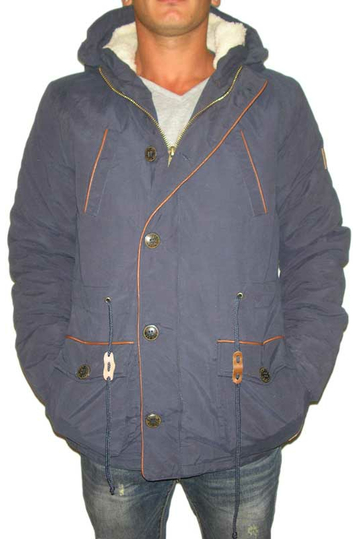 Men's navy hooded parka