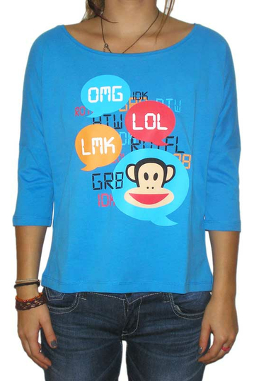 Paul Frank women's t-shirt Julius face digital clouds