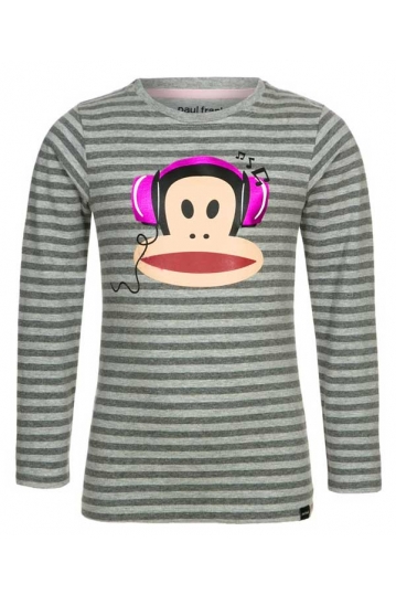 Paul Frank παιδικό ριγέ μακρυμάνικο μπλουζάκι γκρι