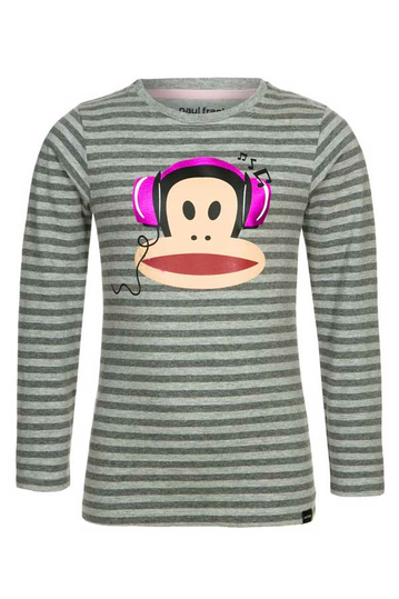 Paul Frank Kids striped long sleeve top grey