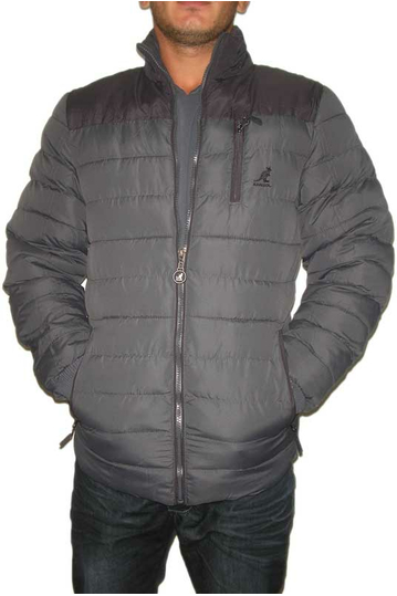 Kangol men's quilted jacket in charcoal