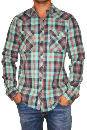 Men's green check shirt