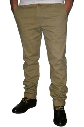 Men's chino trousers in beige-khaki