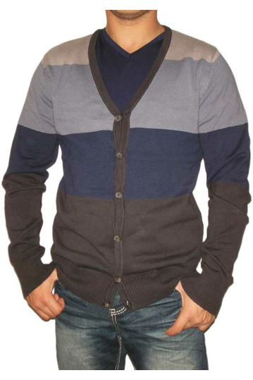 Men's cotton cardigan blue