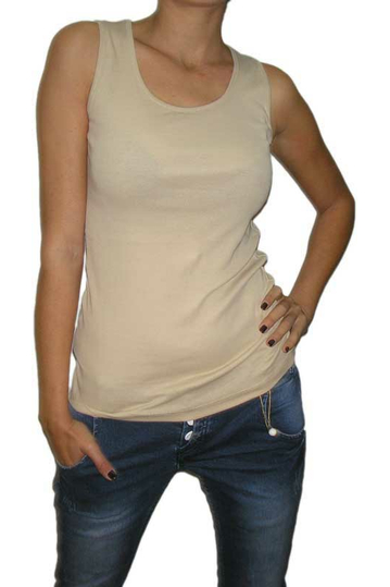 Women's cotton Tank-Top beige