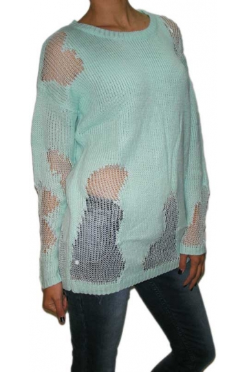 Titania women's oversized knit jumper in aqua