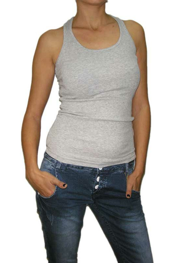 Women's ribbed Tank-Top grey melange