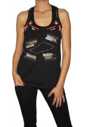 Naide women's Aztec embellished vest top