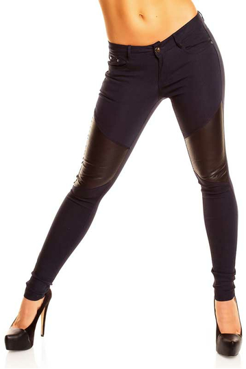 Women's skinny trousers in dark blue