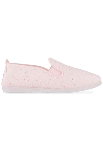 Flossy Florals Rioja womens Plimsoll baby pink