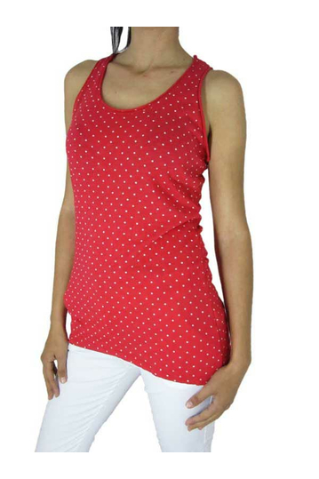 Women's sleeveless top red with polka dot