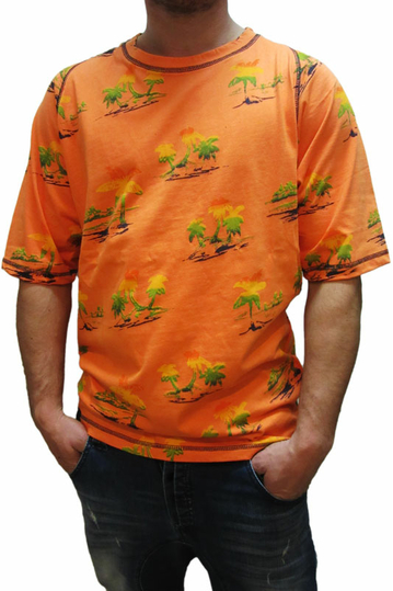 Humor men's orange print t-shirt Calf