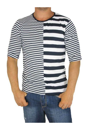 Malavita men's Breton stripe asymmetrical t-shirt