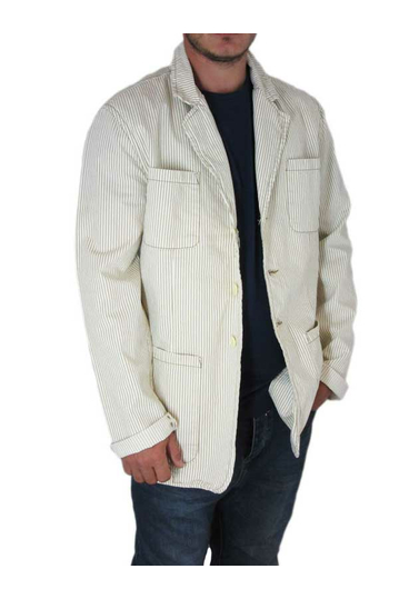 Freesoul men's striped blazer in beige