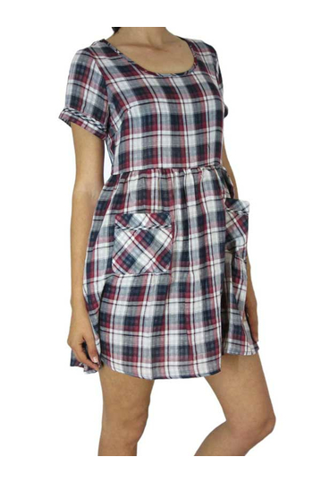 Bellfield checked short sleeves dress Danica