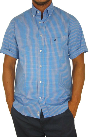 Jazzy men's check shirt blue Business