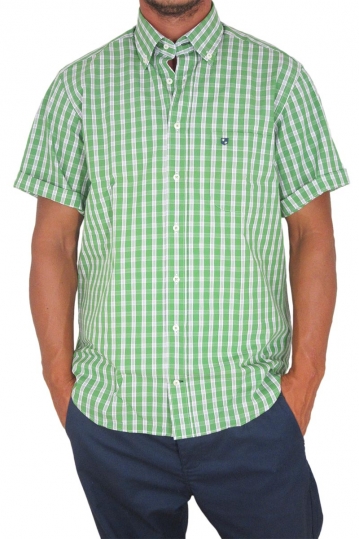 Jazzy men's check shirt green Veneto