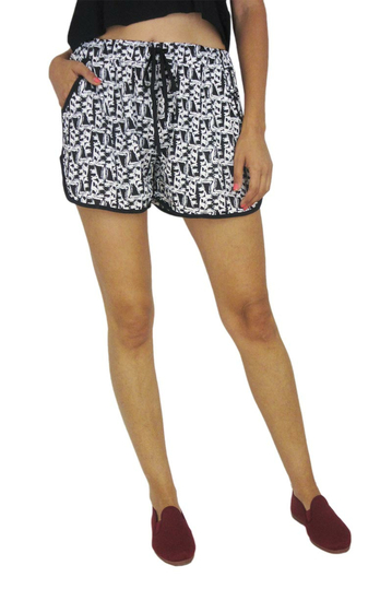 Women's shorts in black & white print