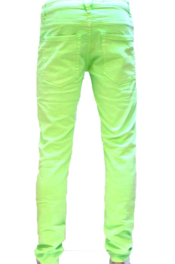 Men's color denim neon green