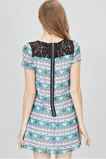 Sugarhill μίνι φόρεμα άκουα με πριντ