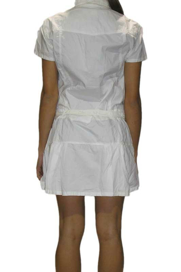 Κοντομάνικο μίνι φόρεμα με γιακά σε λευκό