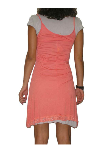 Διπλό φόρεμα σομόν - γκρι