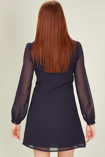 Sugarhill chiffon loveheart dress in navy