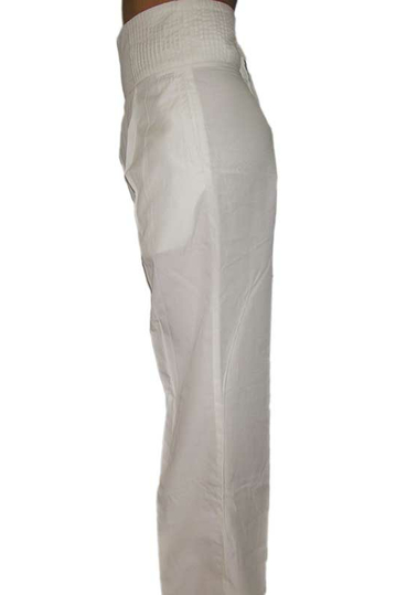 Wesc women's high waist pleat trousers in white