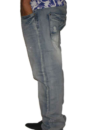 Ανδρικό jean παντελόνι ξεβαμμένο με πιτσιλιές