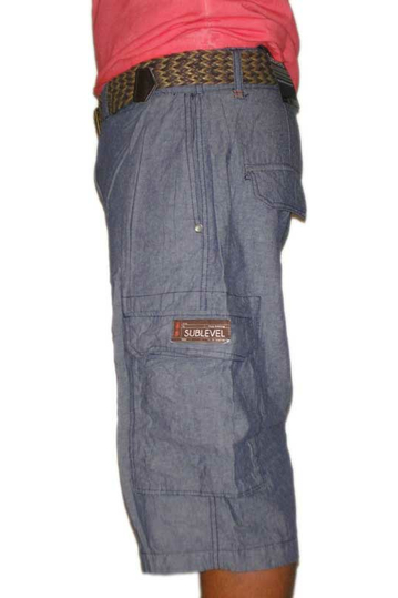 Ανδρική cargo τζιν βερμούδα με ζώνη