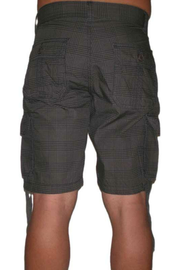 Ανδρική γκρι καρό cargo βερμούδα