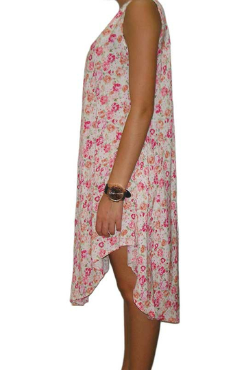 Asymmetric floral dress