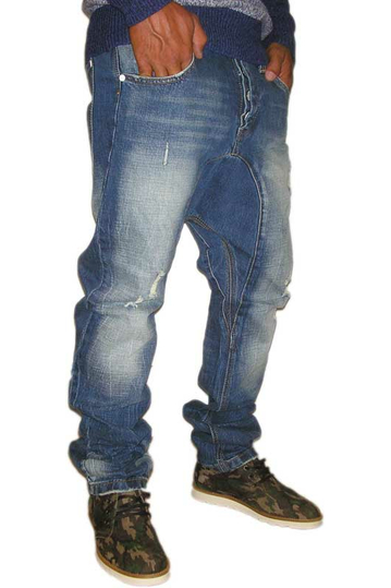 Humor Santiago ανδρικό jean ξεβαμμένο με σκισίματα