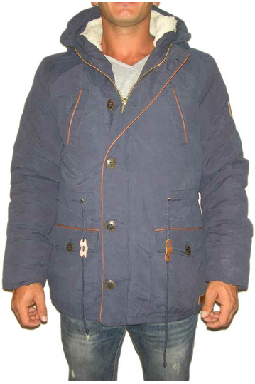 Ανδρικό παρκά navy με κουκούλα