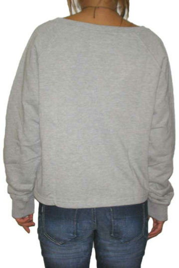 Worn By Epic print women's cropped sweatshirt grey