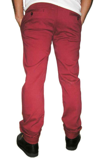 Ανδρικό παντελόνι chino μπορντώ
