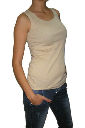 Women's cotton Tank-Top beige