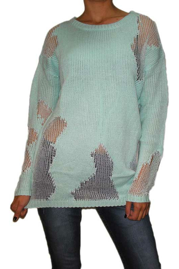 Titania women's oversized knit jumper in aqua