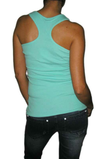 Ribbed women's tank-top aqua