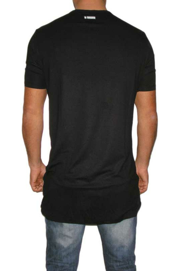 I-clothing μακρύ μαύρο t-shirt με κουμπιά