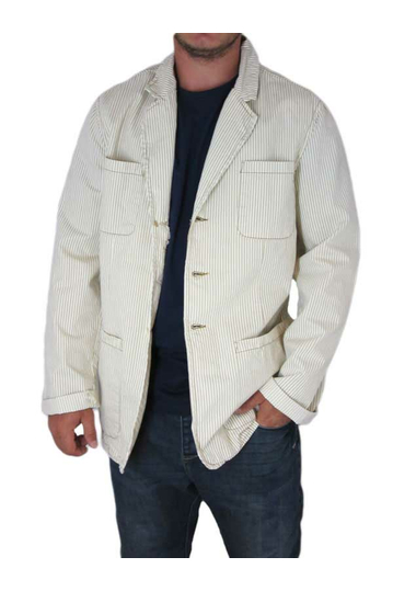 Freesoul men's striped blazer in beige